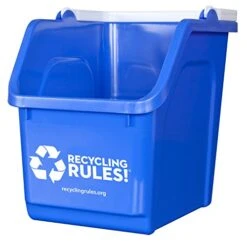 Recycling Rules 6 Gallon Stackable Recycling Bin Container In Blue, Eco-Friendly BPA-Free Handy Recycler With Handle, 4-Pack 12 Recycling Rules 6 Gallon Stackable Recycling Bin Container In Blue, Eco-Friendly BPA-Free Handy Recycler With Handle, 4-Pack -GENERIC Shop 41azVgn3IDL