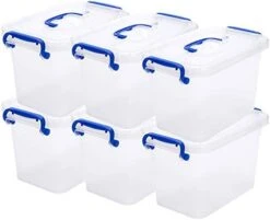 ZHENFAN Clear Storage Latch Box, 4.5 Quart Plastic Storage Bin With Locking Lids And Handle, 6-Pack -GENERIC Shop 41bEtLgotL. AC