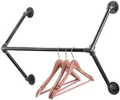 PIPE DECOR Industrial Pipe Wall Mounted Clothing Rack, Commercial Or Residential Wardrobe Clothes Display, Heavy Duty Rustic Vintage Steel Grey Black Metal Garment Bracket Frame, 4 X 12 Brackets 17 PIPE DECOR Industrial Pipe Wall Mounted Clothing Rack, Commercial Or Residential Wardrobe Clothes Display, Heavy Duty Rustic Vintage Steel Grey Black Metal Garment Bracket Frame, 4 X 12 Brackets -GENERIC Shop 41bQ7aHrTeL. AC