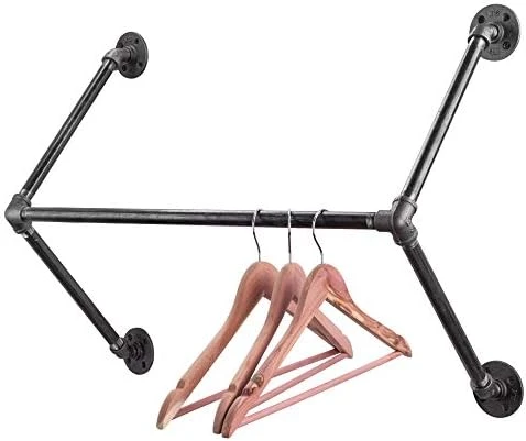 PIPE DECOR Industrial Pipe Wall Mounted Clothing Rack, Commercial Or Residential Wardrobe Clothes Display, Heavy Duty Rustic Vintage Steel Grey Black Metal Garment Bracket Frame, 4 X 12 Brackets 8 PIPE DECOR Industrial Pipe Wall Mounted Clothing Rack, Commercial Or Residential Wardrobe Clothes Display, Heavy Duty Rustic Vintage Steel Grey Black Metal Garment Bracket Frame, 4 X 12 Brackets - Image 8