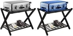 Smart FENDEE 2 Pack Fully Assembled Luggage Racks For Suitcases For Bedroom, Heavy Duty Bamboo Foldable Suitcase Stands With Storage Shelf, Wide Luggage Stand For Guest Room, Hotel, Natural 10 Smart FENDEE 2 Pack Fully Assembled Luggage Racks For Suitcases For Bedroom, Heavy Duty Bamboo Foldable Suitcase Stands With Storage Shelf, Wide Luggage Stand For Guest Room, Hotel, Natural -GENERIC Shop 41bVAMJx5HL. AC