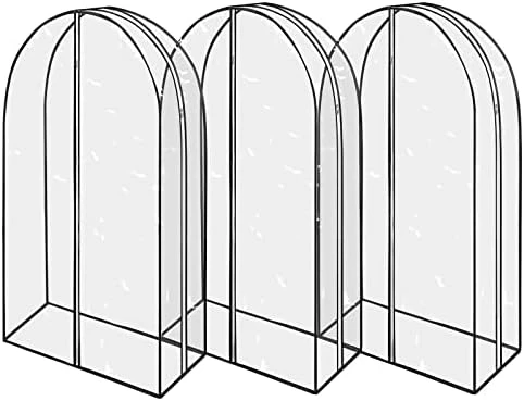 Wutrye 40" Full Clear Garment Bags For Hanging Clothes With 6" Gusset 2 Zippers Transparent Suit Bags Protector Cover For Travel Moving Closet Storage Moth Proof Sweater Jacket Coat Shirts 3 Packs 11 Wutrye 40" Full Clear Garment Bags For Hanging Clothes With 6" Gusset 2 Zippers Transparent Suit Bags Protector Cover For Travel Moving Closet Storage Moth Proof Sweater Jacket Coat Shirts 3 Packs - Image 11