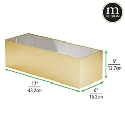 MDesign Steel Floor Stand Toilet Paper Organizer, 4-Roll Tissue Storage Holder Container Bin For Bathroom, Fits Under Sink, Vanity, Shelf, In Cabinet, Or Corner, Metro Collection - Soft Brass -GENERIC Shop 41c5if0zwHL