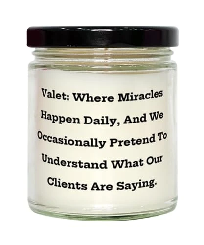 GENERIC Sarcasm Valet Scent Candle, Valet: Where Miracles Happen Daily, And We Occasionally, Special For Colleagues From Friends, Valet Gifts, Cheap Valet Gifts, Personalized Valet Gifts, Unique Valet Gifts, 1 GENERIC Sarcasm Valet Scent Candle, Valet: Where Miracles Happen Daily, And We Occasionally, Special For Colleagues From Friends, Valet Gifts, Cheap Valet Gifts, Personalized Valet Gifts, Unique Valet Gifts,