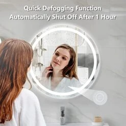 Round LED Mirror For Bathroom, 24 Inch Bathroom Vanity Mirror, Lighted Bathroom Mirror Dimmable Anti-Fog Smart Mirrors -GENERIC Shop 41cE5zS175L