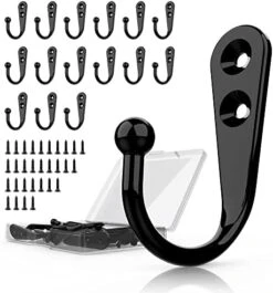PRIGVOT 12PCS Heavy Duty Double Prong Coat Hooks | Bookbag Hooks | Wall Hooks | Metal Coat Hooks | Robe Hooks | Coffee Mug Hooks With 50 Pieces Screws For Kitchen, Grocery Room, Bedroom -GENERIC Shop 41cG2UPB1IL. AC
