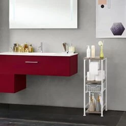 Bathroom Storage Cabinet Freestanding Bathroom Shelf With Drawer Toilet Paper Holder Stand 3 Tier Bathroom Towel Storage Organizer For Bathroom Laundry Room Entryway Kitchen Pantry, Light Oak -GENERIC Shop 41cQv3td3mL