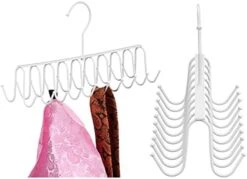 Belt Tie Rack Hanger Removable Metal Hanger With Hooks Shawls Belt Towels Holder Organizer Storage Rack Space Saving, 20 Hooks, 12 X 4 X 3 Inch (Silver, 2) -GENERIC Shop 41cV5kGgQaL. AC