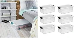 Sterilite 64 Qt./61 L Latching Box Clears, Quart, White, 6 Count -GENERIC Shop 41cs4jY7tcL. AC