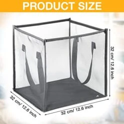 6 Pcs Popup Laundry Hamper 12.6 Inch Small Collapsible Laundry Baskets With Handles, Portable Mesh Laundry Hamper, Foldable Clothes Hamper For Washing Storage, Kids Toy College (Grey, Single Layer)
