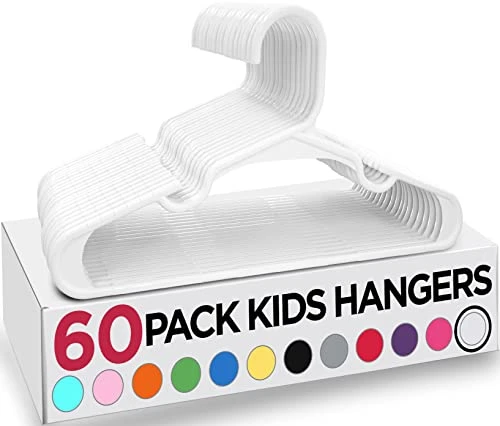 Utopia Home 60 Pack Kids Hangers - 11.5 Inch Plastic Baby Hangers For Closet - Childrens Hangers For Clothes & Infant Hangers For Closet - Ideal For Everyday Standard Use (White) 1 Utopia Home 60 Pack Kids Hangers - 11.5 Inch Plastic Baby Hangers For Closet - Childrens Hangers For Clothes & Infant Hangers For Closet - Ideal For Everyday Standard Use (White)