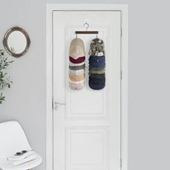 Dahey Hat Organizer For Closet Set Of 2 Hat Racks For Baseball Caps Hat Holder Organizer With 32 Stainless Steel Clips, Wooden Cap Holder Hangers Display For Door Closet Storage, Fits All Caps