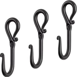 RTZEN Wall Mount J Hook - Wrought Iron Decorative Wall Hooks For Hanging Things - Handcrafted Classic Wall Mounted Black Coat Hooks - Farmhouse Towel Hooks Robe Hooks Or Hat Hooks - 3 Pack -GENERIC Shop 41dOfDLNtxL. AC