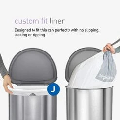 Simplehuman 45 Liter/ 12 Gallon Semi-Round Hands-Free Step Trash Can, Brushed 15 Simplehuman 45 Liter/ 12 Gallon Semi-Round Hands-Free Step Trash Can, Brushed -GENERIC Shop 41dZ8ZIxFOL