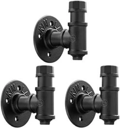 Elibbren 3 Pack Rustic Style Industrial Iron Pipe Coat Towel Holder Wall Hook For Hanging, Wall Mounted Vintage Robe Clothes Hanger Heavy Duty Farmhouse,Mounting Hardware Included Black -GENERIC Shop 41dgyMZB5XL. AC