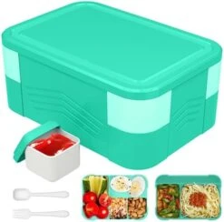 STAVOZE Bento Box, Bento Lunch Box For Kids, 1550ML Lunch Containers For Kids/Adults/Students, 6 Compartment LeakProof Adult Lunch Box With Utensils, Microwave/Dishwasher/Freezer Safe -GENERIC Shop 41drTY7Eg L. AC
