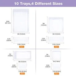 Puricon [10 Pcs] Desk Drawer Organizers, Plastic Clear Organizing Bins, Bathroom Organizers Storage Container Vanity Tray For Makeup Dresser Toilet Kitchen Office -GENERIC Shop 41e0Cs60LwL
