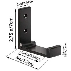 Folding Coat Hooks, 5Pcs Wall Hooks For Hanging Coat Towel Hooks Hardware Heavy Duty Aluminum Alloy Headphone Holder Hooks No Rust Wall Mounted With Screws For Hat, Bags, Fitness Equipment (Black)