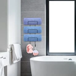 Towel Rack Holder - Wall Mounted Organizer For Storage Of Bathroom Towels, Large Enough To Fit Rolled Bath Beach Towels Black Set Of 2 -GENERIC Shop 41e1ckRdthL