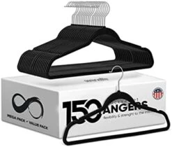 SereneLife White Standard Plastic Hangers - Space Saving Durable Tubular Heavy Duty Clothes Hanger Set Ideal For Laundry/Daily Use, Can Hold Up To 5.5 Lbs. For Coats, Jackets, Pants & Dress (50-Pack) -GENERIC Shop 41eMPr51gL. AC