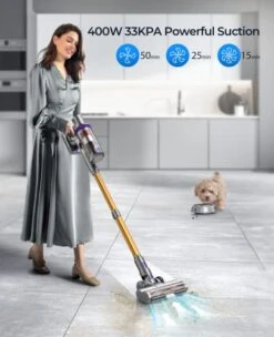 Laresar Cordless Vacuum Cleaner, 400W/33000pa Stick Vacuum Cleaner With Touch Screen, Up To 50 Mins Runtime, Handheld Anti-Tangle Vacuum Cleaner, Edge Cleaning, Pet Hair, Carpet And Hardwood Floor -GENERIC Shop 41eNa96lwDL