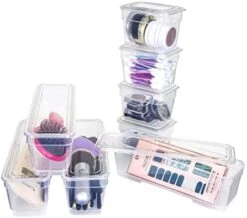 AB Designs Mixed Bin Pack, [4] Long & [4] Small Home Organizer Storage Boxes With Lids, Clear -GENERIC Shop 41eVAukWtqL. AC