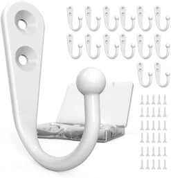 PRIGVOT 12PCS Heavy Duty Double Prong Coat Hooks | Bookbag Hooks | Wall Hooks | Metal Coat Hooks | Robe Hooks | Coffee Mug Hooks With 50 Pieces Screws For Kitchen, Grocery Room, Bedroom -GENERIC Shop 41eYHxZei2L. AC