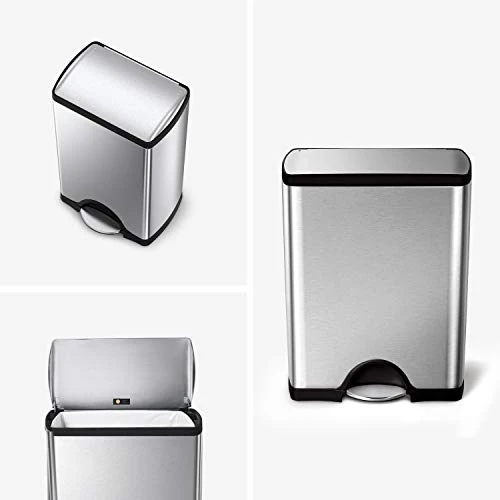 Simplehuman 50 Litre Rectangular Step Can Fingerprint-proof Brushed Stainless Steel + Code Q 60 Pack Liners 3 Simplehuman 50 Litre Rectangular Step Can Fingerprint-proof Brushed Stainless Steel + Code Q 60 Pack Liners - Image 3