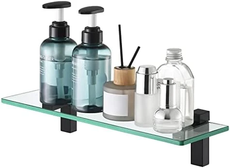 Glass Shelves For Bathroom, 15.8-Inch Bathroom Shelf With Rectangle Tempered Glass And Polished Chrome Bracket Wall Mount 2 Pack, BGS3201S40-P2 6 Glass Shelves For Bathroom, 15.8-Inch Bathroom Shelf With Rectangle Tempered Glass And Polished Chrome Bracket Wall Mount 2 Pack, BGS3201S40-P2 - Image 6