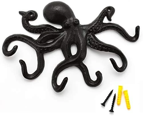 ChasBete Key Holder For Wall, Octopus Coat Hooks Wall Mounted Towel Hooks, Heavy Duty Wall Hooks Decorative With 6 Arms 6 ChasBete Key Holder For Wall, Octopus Coat Hooks Wall Mounted Towel Hooks, Heavy Duty Wall Hooks Decorative With 6 Arms - Image 6