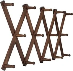 SKOLOO Accordion Wall Hanger, Modern Expandable Coat Rack Wall Mounted, Solid Wooden Wall Hat Rack, 14 Peg, Walnut -GENERIC Shop 41f gaBVbwL. AC