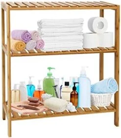 Bamboo Shelf Bathroom 3-Tier Storage Shelves Stand Rack Multifunctional Shelving For Bedroom Kitchen Living Room -GENERIC Shop 41f9w2tSvuL. AC