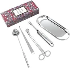 Lsnisni 5Pcs Candle Accessory Set With Candle Rechargeable Electric Lighter, Storage Tray, Wick Trimmer, Snuffer, Wick Dipper, Stainless Steel Candle Care Kit With Gift Package For Candle Lover Black -GENERIC Shop 41fEHbfhxL. AC
