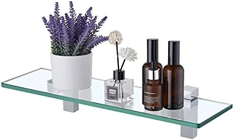 Glass Shelves For Bathroom, 15.8-Inch Bathroom Shelf With Rectangle Tempered Glass And Polished Chrome Bracket Wall Mount 2 Pack, BGS3201S40-P2 15 Glass Shelves For Bathroom, 15.8-Inch Bathroom Shelf With Rectangle Tempered Glass And Polished Chrome Bracket Wall Mount 2 Pack, BGS3201S40-P2 - Image 15