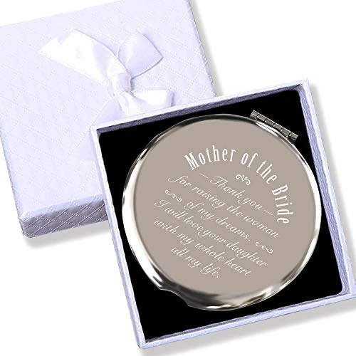 Mother Of Bride And Groom, 2 Pieces,Unique Wedding Favor Gifts For Parents - Engagement Gifts For Mother In Law And Brides Mom-Makeup Mirror Silver 2 Mother Of Bride And Groom, 2 Pieces,Unique Wedding Favor Gifts For Parents - Engagement Gifts For Mother In Law And Brides Mom-Makeup Mirror Silver - Image 2