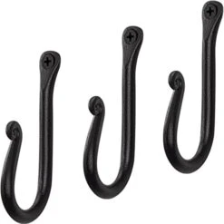 RTZEN Wall Mount J Hook - Wrought Iron Decorative Wall Hooks For Hanging Things - Handcrafted Classic Wall Mounted Black Coat Hooks - Farmhouse Towel Hooks Robe Hooks Or Hat Hooks - 3 Pack -GENERIC Shop 41fig3ux9iL. AC