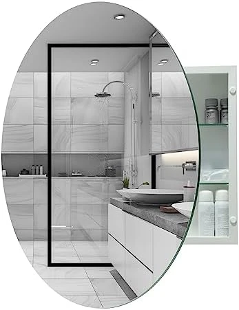 HESONTH FOMAYKO Bathroom Medicine Cabinet, Rectangular Beveled Frameless Mirror Cabinet,16×26 Inch Wall Mounted Cabinet For Bathroom Toilet Kitchen,Recess Or Surface Mount Installation 13 HESONTH FOMAYKO Bathroom Medicine Cabinet, Rectangular Beveled Frameless Mirror Cabinet,16×26 Inch Wall Mounted Cabinet For Bathroom Toilet Kitchen,Recess Or Surface Mount Installation - Image 13