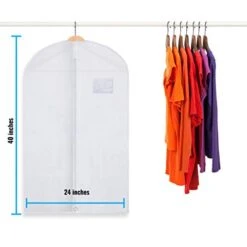Plixio 40" Clear White Hanging Garment Bags For Closet Storage - Clothing, Coat, Dance Costumes, Suit Bags For Travel And Clothes Storage - Men Suit Cover, Clear Garment Bag, Dress Bag - (5 Pack) -GENERIC Shop 41g8Ui32dFL