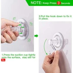 LUXEAR Suction Cup Hooks - 6 Pack Suction Hooks Reusable Powerful Waterproof Shower Hooks - Heavy Duty Vacuum Suction Hanger For Shower, Window, Towel, Loofah, Glass Door -GENERIC Shop 41gC3nbhThL