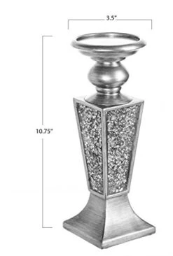 Creative Scents Schonwerk Pillar Candle Holder Set Of 2- Crackled Mosaic Design- Home Coffee Table Decor Decorations Centerpiece For Dining/Living Room- Best Wedding Gift (Silver) -GENERIC Shop 41gMejXZ3yL