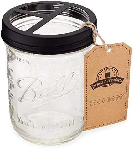 Mason Jar Toothbrush Holder – Black – With 16 Ounce Ball Mason Jar – Made From Rust-Proof Stainless Steel 6 Mason Jar Toothbrush Holder – Black – With 16 Ounce Ball Mason Jar – Made From Rust-Proof Stainless Steel - Image 6