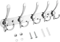 TICONN Wall Mounted Coat Rack, Five Heavy Duty Tri Hooks All Metal Construction For Jacket Coat Hat In Mudroom Entryway (Matte Black, 2-Pack) -GENERIC Shop 41h3J5Kv86L. AC