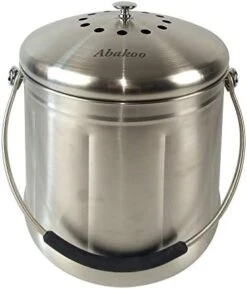 Abakoo 1.8 Gallon Compost Bin 304 Stainless Steel Kitchen Composter Waste Pail Indoor Countertop Kitchen Recycling Bin Pail - Includes 2 Filters -GENERIC Shop 41h3yBmgmkL. AC