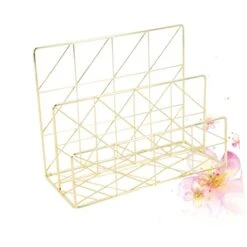 Magazine Storage Basket 2pcs Wrought Iron Desk Organizer Magazine Storage Basket Storage Rack Container Magazine Golden Sundry Container Iron Storage Basket -GENERIC Shop 41hHSMGLVzL