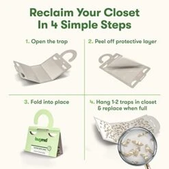 BugMD Clothes Moth Boss Traps (6 Count, Green) - Sticky Glue Bug Repellent Pheromone Attractor For Closets Wardrobes Cabinet Drawers, Moth Balls For Closet, Moth Traps With No Harsh Chemicals -GENERIC Shop 41hiHqPuikL