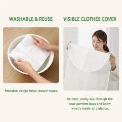 AIDBUCKS Garment Bags 6 Pieces Clothes Covers Protecting Dusts Lightweight Clear Full Zipper Suit Bags Long-Term Storage Jacket Coat Dress, White, 24x48" 17 AIDBUCKS Garment Bags 6 Pieces Clothes Covers Protecting Dusts Lightweight Clear Full Zipper Suit Bags Long-Term Storage Jacket Coat Dress, White, 24x48" -GENERIC Shop 41hwLVLZhhL