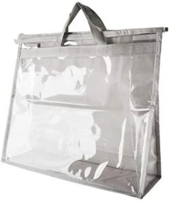 Vercord Clear PVC Handbag Dust-Free Cover Moistureproof Purse Storage Bag Organizer With Handle Zipper Space-Save Holder For Closet Beige XXL 21 Vercord Clear PVC Handbag Dust-Free Cover Moistureproof Purse Storage Bag Organizer With Handle Zipper Space-Save Holder For Closet Beige XXL -GENERIC Shop 41i3IQDBlTL. AC 1