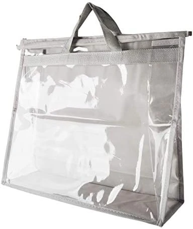 Vercord Clear PVC Handbag Dust-Free Cover Moistureproof Purse Storage Bag Organizer With Handle Zipper Space-Save Holder For Closet Beige XXL 9 Vercord Clear PVC Handbag Dust-Free Cover Moistureproof Purse Storage Bag Organizer With Handle Zipper Space-Save Holder For Closet Beige XXL - Image 9