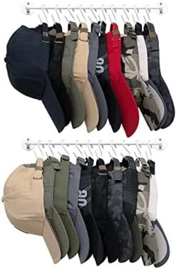 Mkono Hat Rack For Wall Baseball Cap Organizer Hanger With 20 Hooks Modern Metal Hat Holder Wall-Mounted Caps Display For Closet Door Bedroom Entryroom Laundry, Set Of 2,Black -GENERIC Shop 41iAdEOdZYS. AC