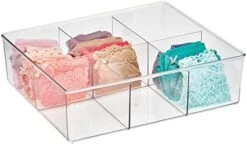 MDesign Plastic 12 Compartment Divided Drawer And Closet Storage Bin - Organizer For Scarves, Socks, Ties Bras, And Underwear - Dress Drawer Organizer, Shelf Organization - Lumiere Collection - Clear -GENERIC Shop 41iMRiFP BL. AC